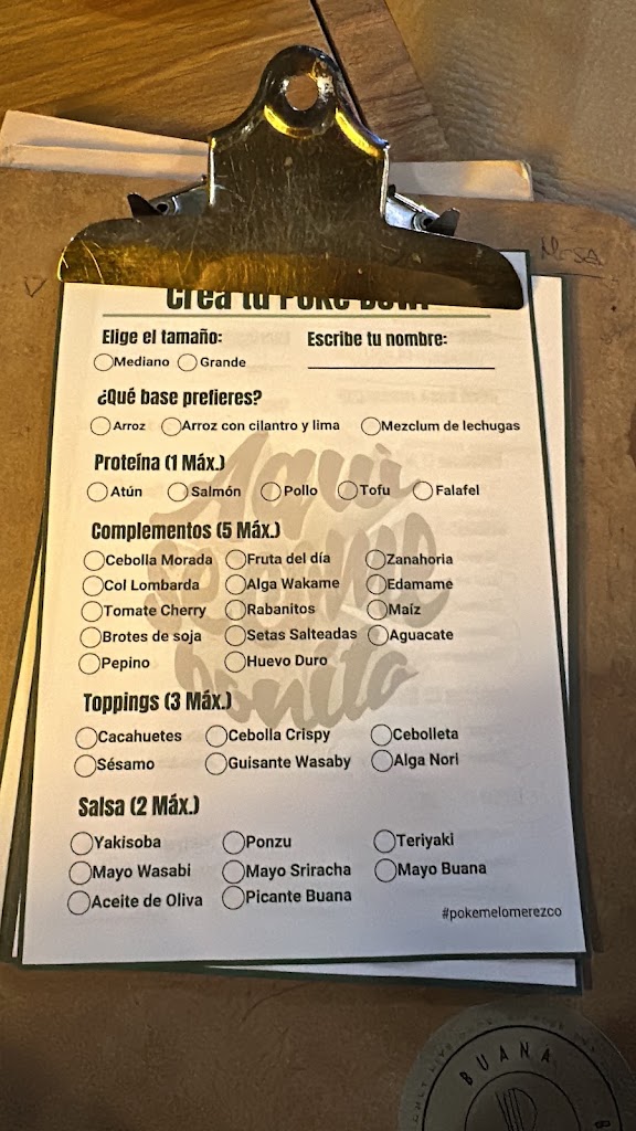 Restaurant Buana — Carta