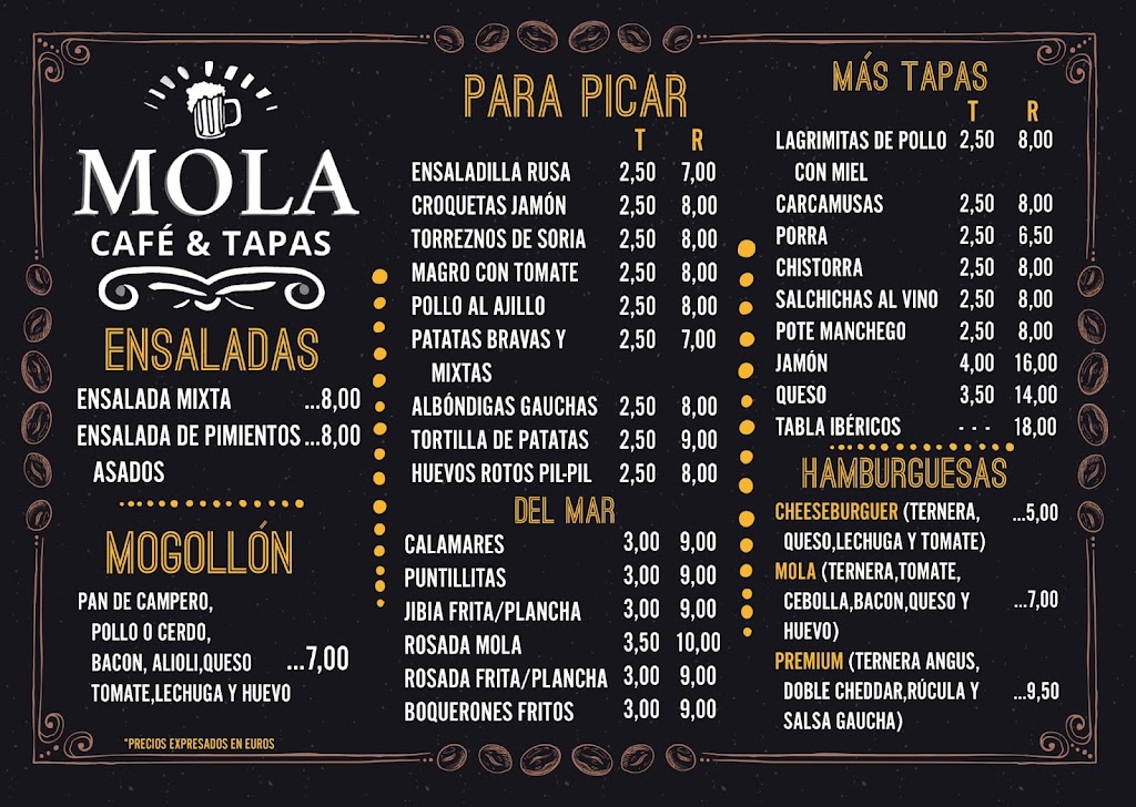 MOLA tapas bar — Carta