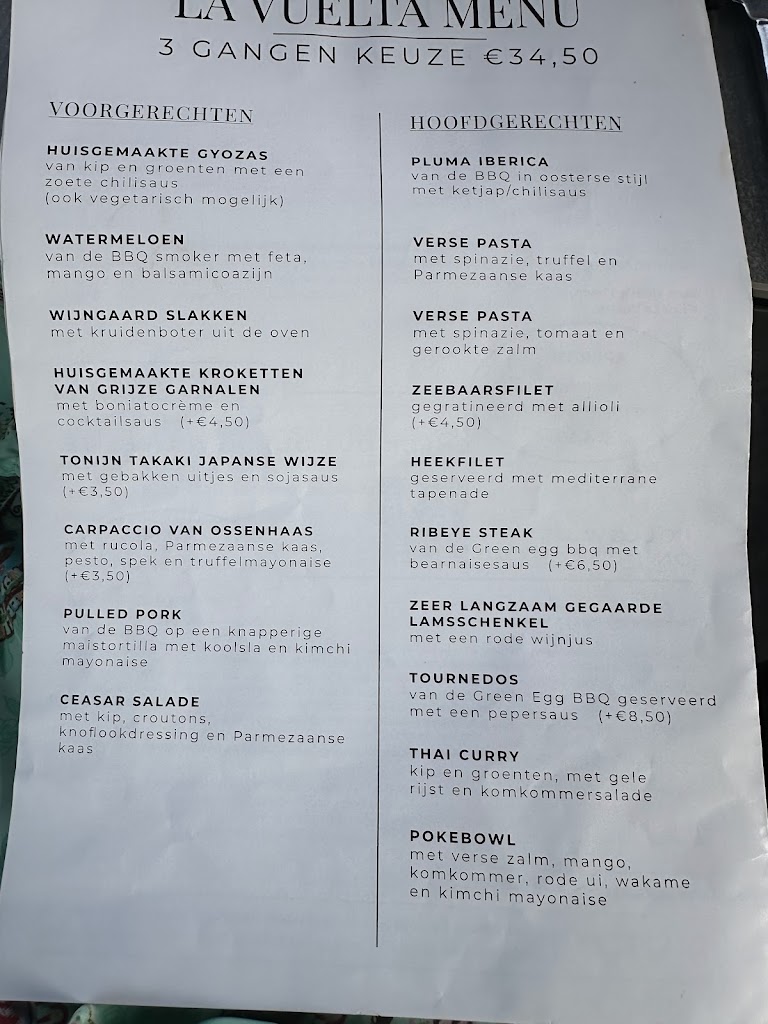 Restaurante Finca La Vuelta — Carta