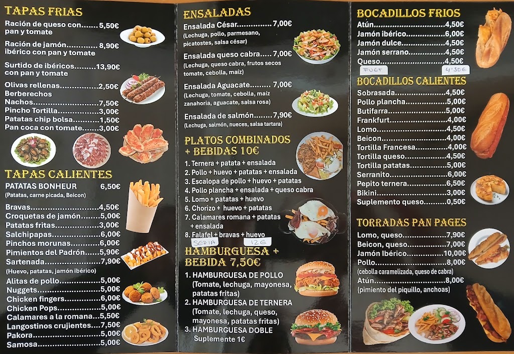 BONHEUR BAR RESTAURANT — Carta