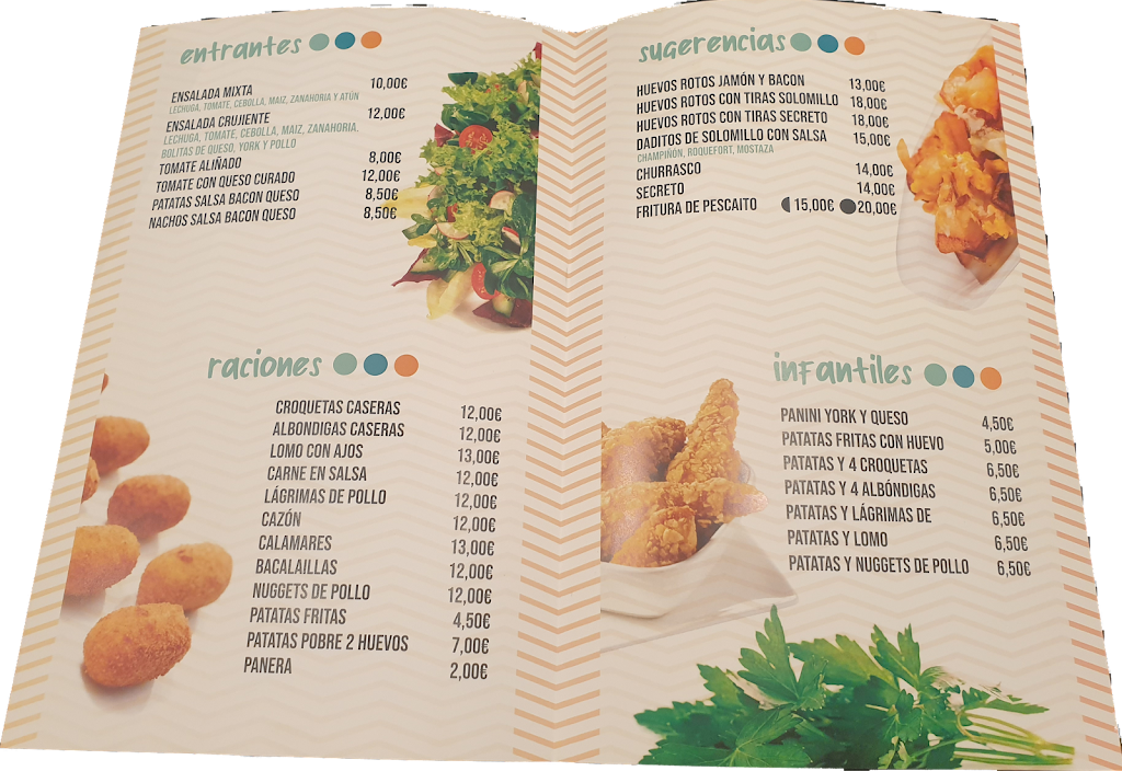 Bar Arenal la zubia — Carta