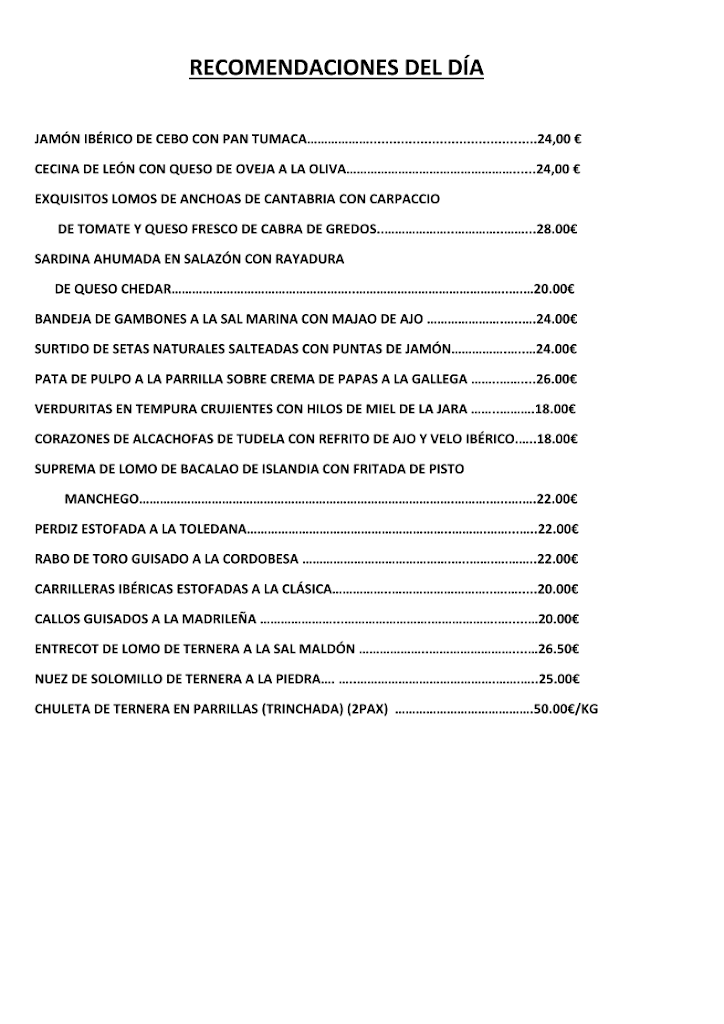Taberna Arcipreste restaurante — Mas recientes