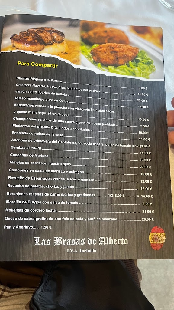Las Brasas de Alberto — Carta
