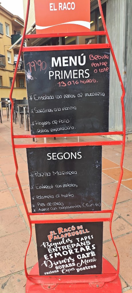 Bar Restaurant El Raco — Carta