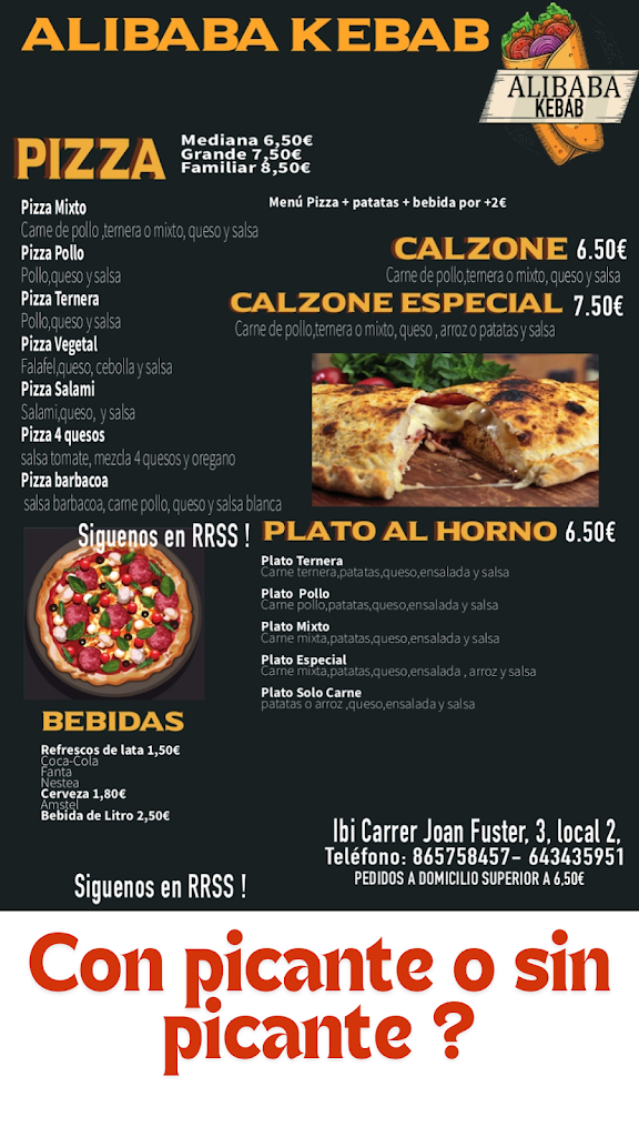 Alibaba Doner Kebab Ibi — Carta