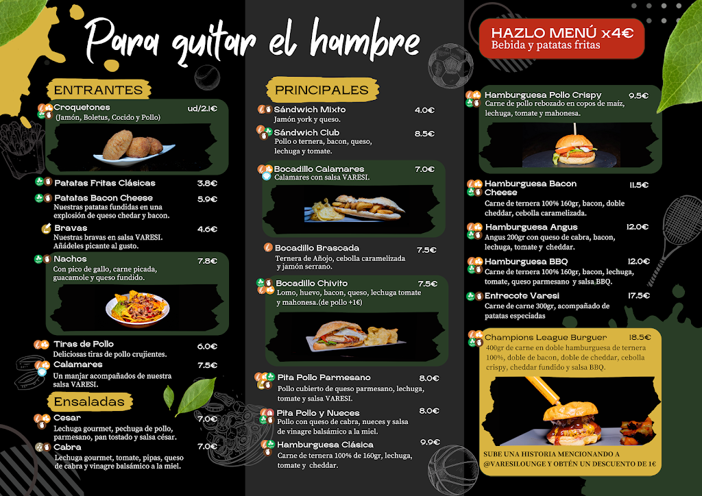 Varesi Lounge Paterna — Carta
