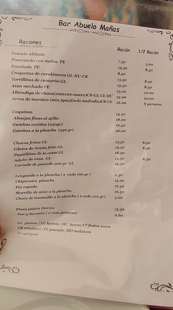 Abuelo Manas — Carta