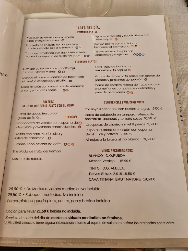 Restaurant Sangiovese — Carta