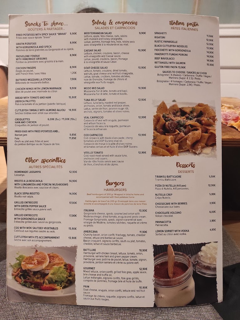 Batticuore. Pizzeria italiana al centre de Reus — Carta