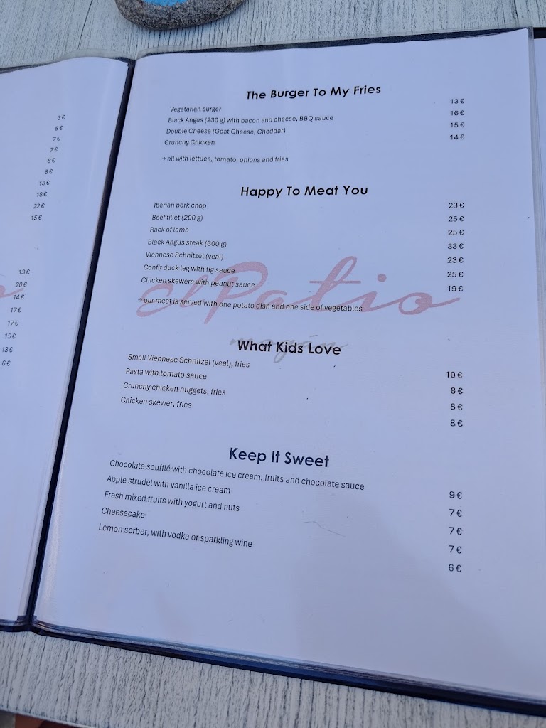 Bar & Restaurante El Patio Mogan — Carta