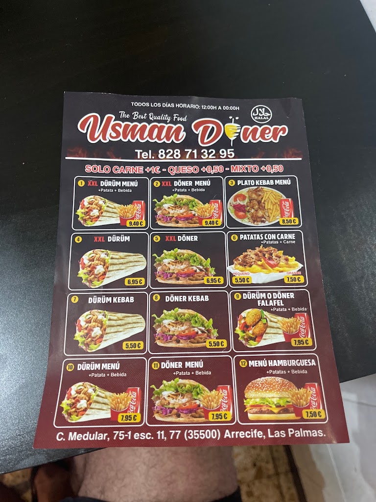Usman kebab (Leon y Castillo) — Carta