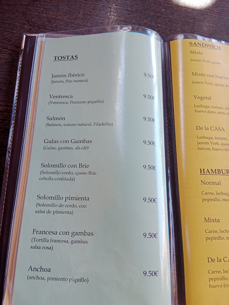La Terraza Taberna — Carta