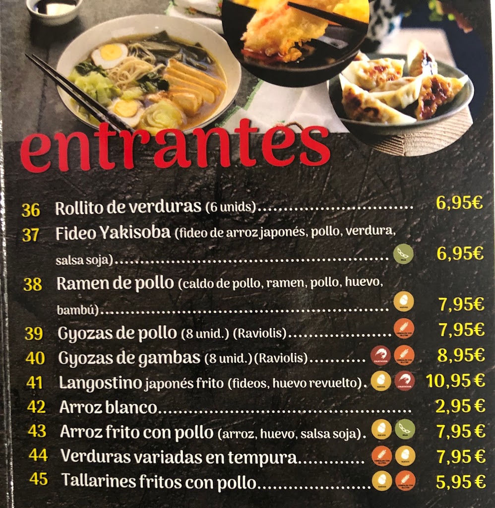 Bar restaurante Antojo — Carta