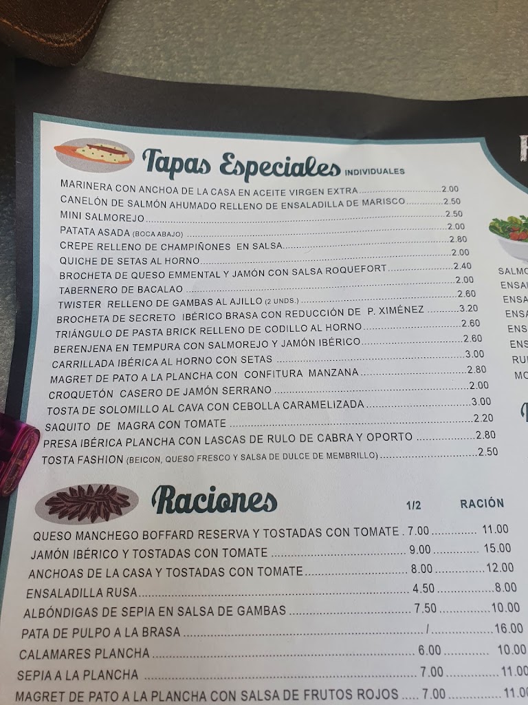 Restaurante Pimienta Rosa — Carta