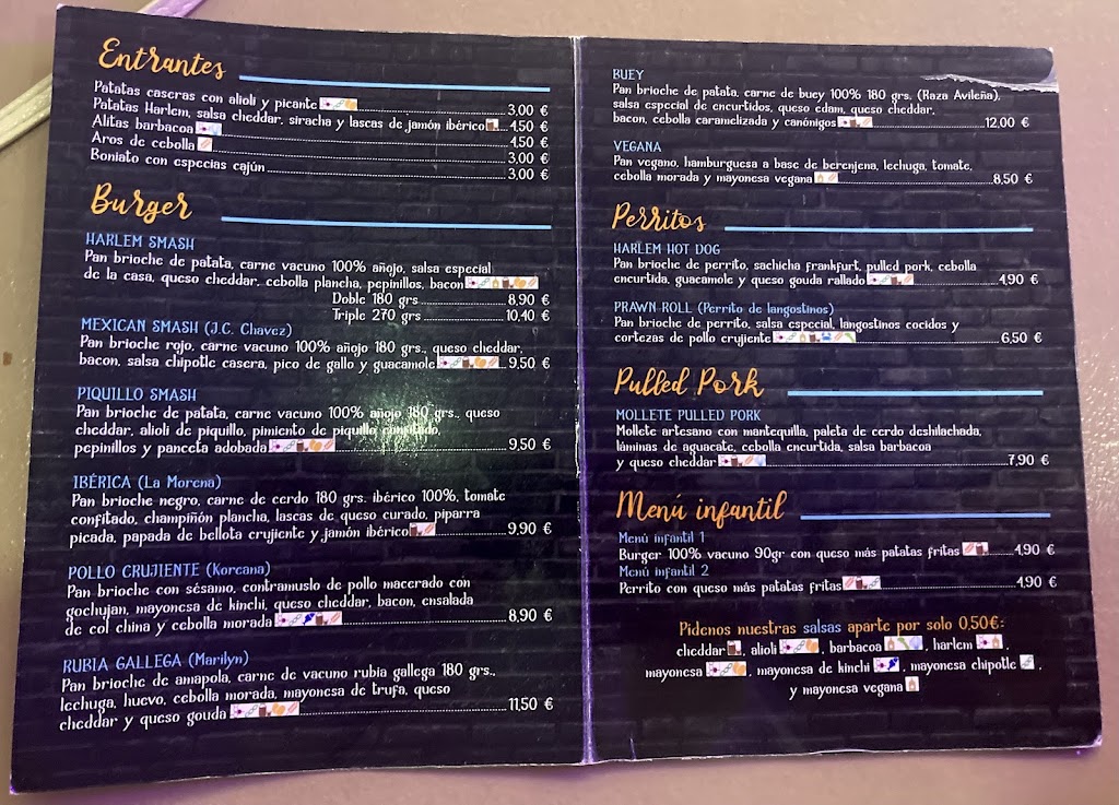 BURGER HARLEM — Carta