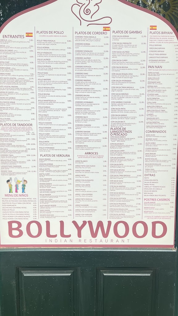 Bollywood Indian Restaurant — Carta