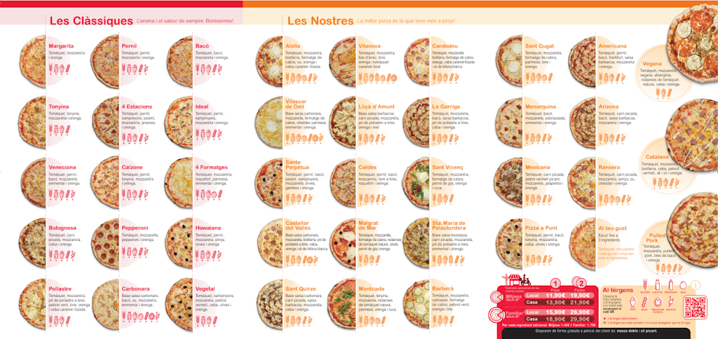 Pizza a Punt * Olesa de Montserrat — Carta