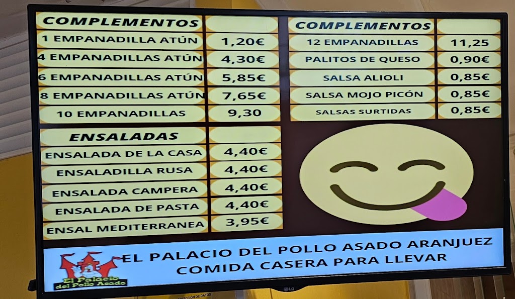 Palacio del Pollo Asado. Aranjuez — Carta