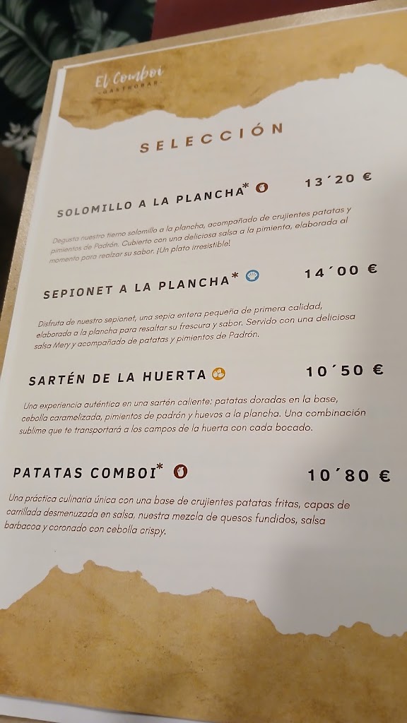 El Comboi Gastrobar — Carta