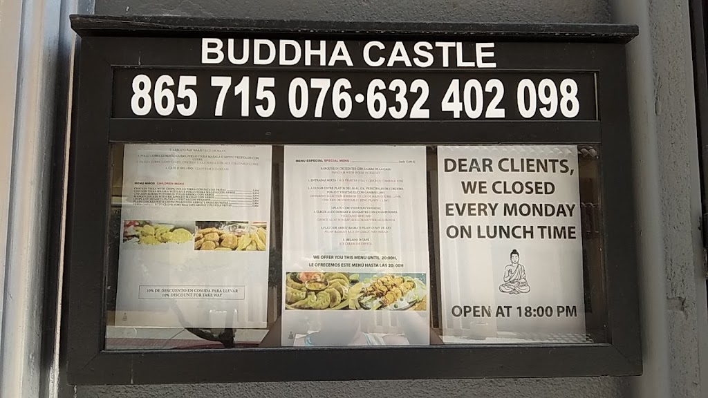 BUDDHA CASTLE RESTAURANTE. — Carta