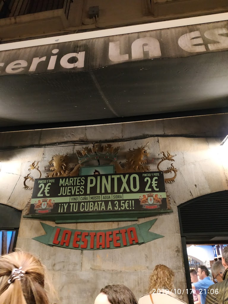 Bar Cerveceria La Estafeta — Carta