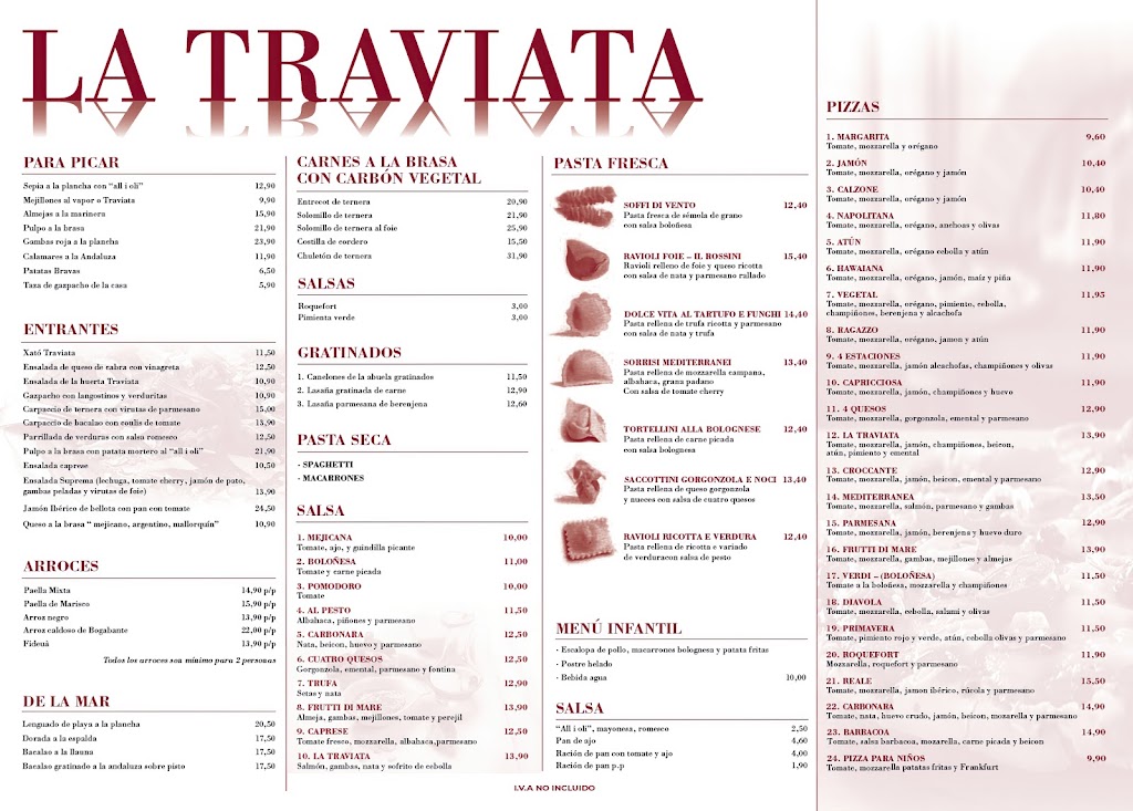 Restaurant La Traviata — Carta