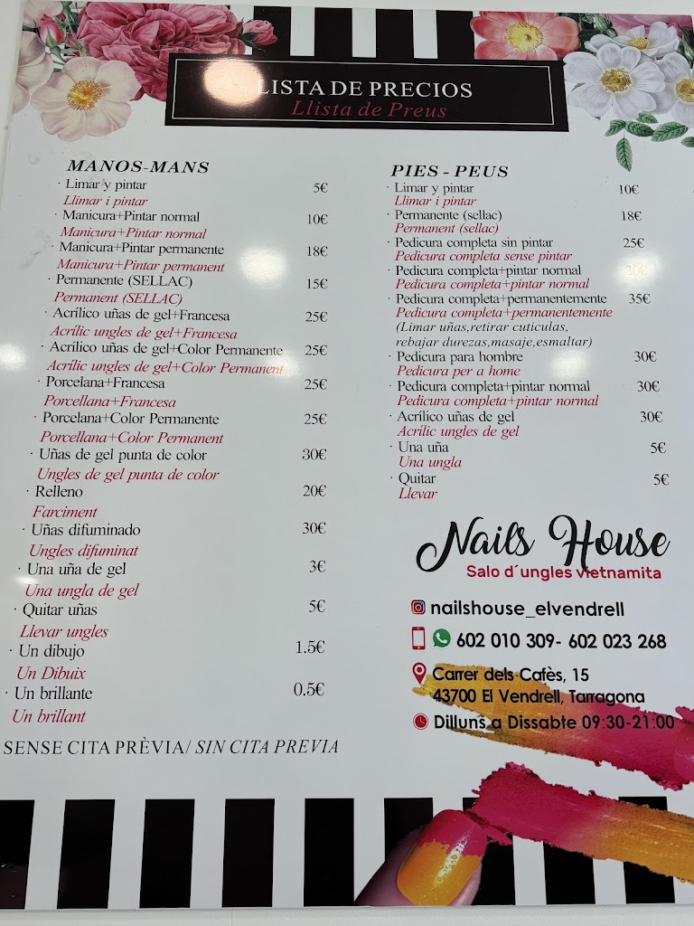 Nails House Vietnamita el vendrell 2 — Carta