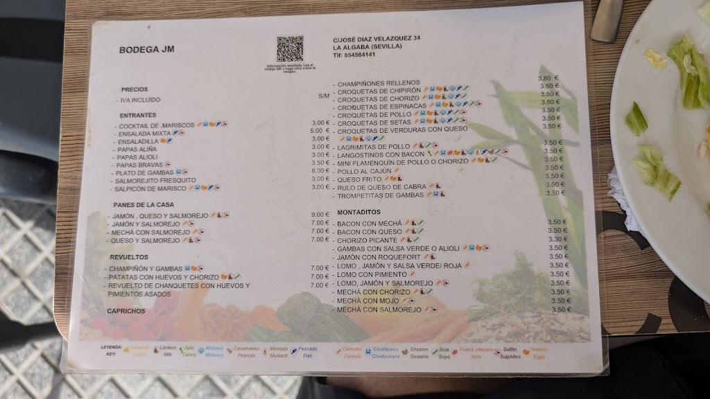 Bodega JM — Carta