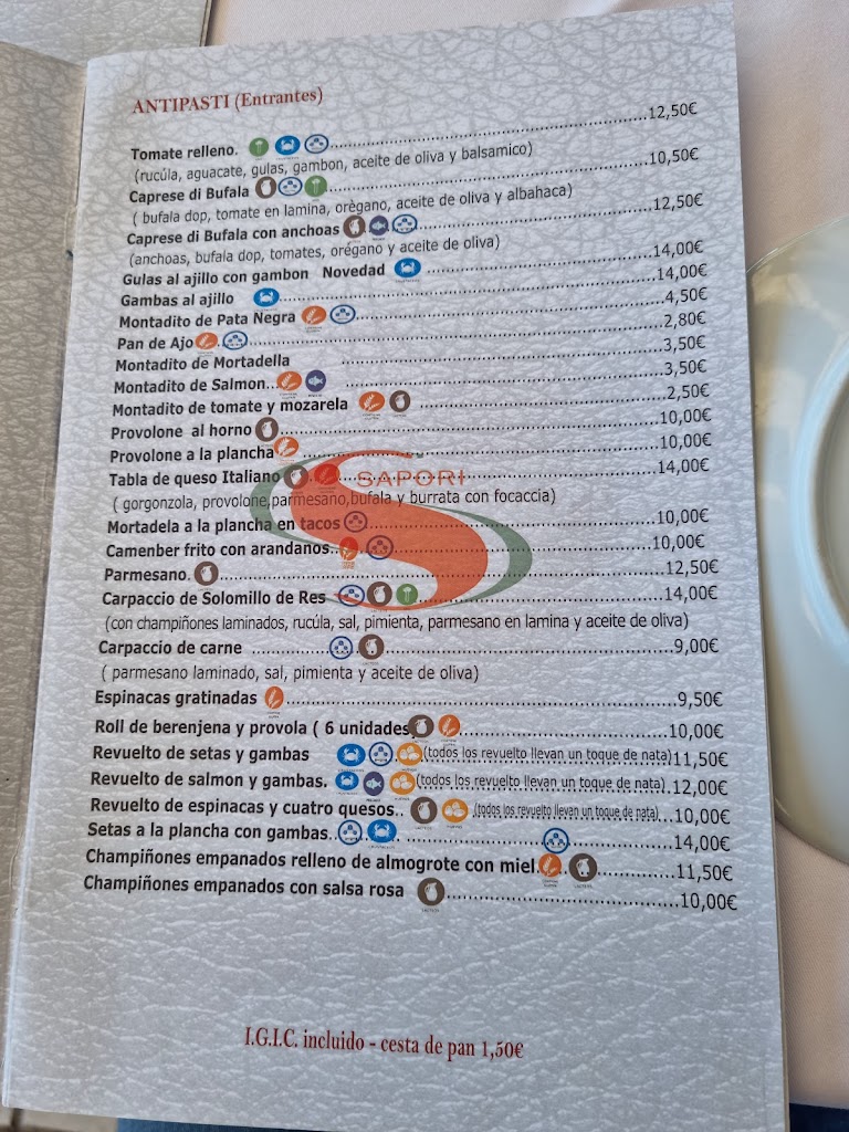 Gusto Pizza - Tu Restaurante Italiano en Candelaria — Carta