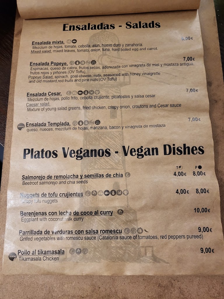 Cafe Bistro EL NUEVO FARO — Carta