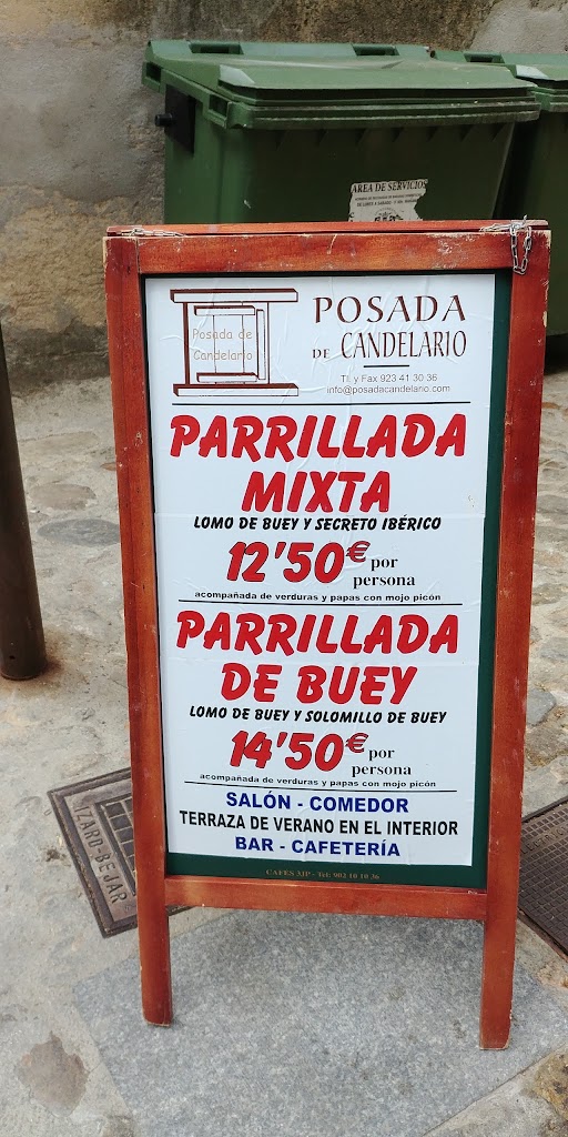 Posada de Candelario — Carta