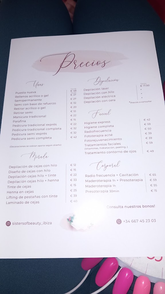 Depilacion laser - Sisters of Beauty — Carta