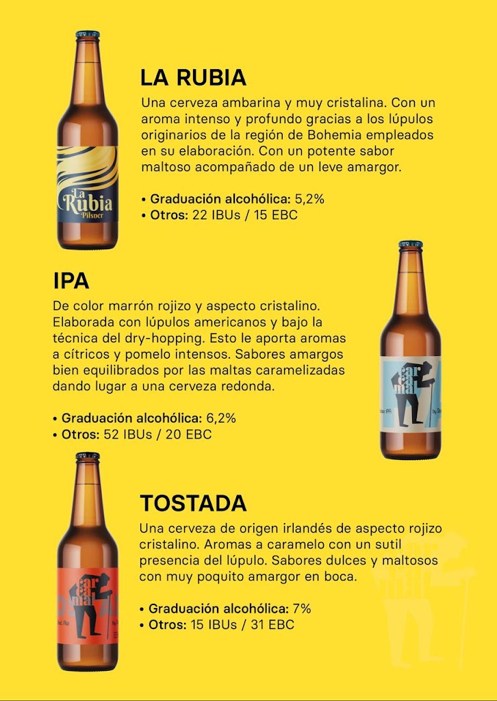 Cervezas Carcamal — Carta