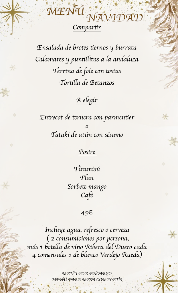Restaurante Juan Blanco Catering — Carta