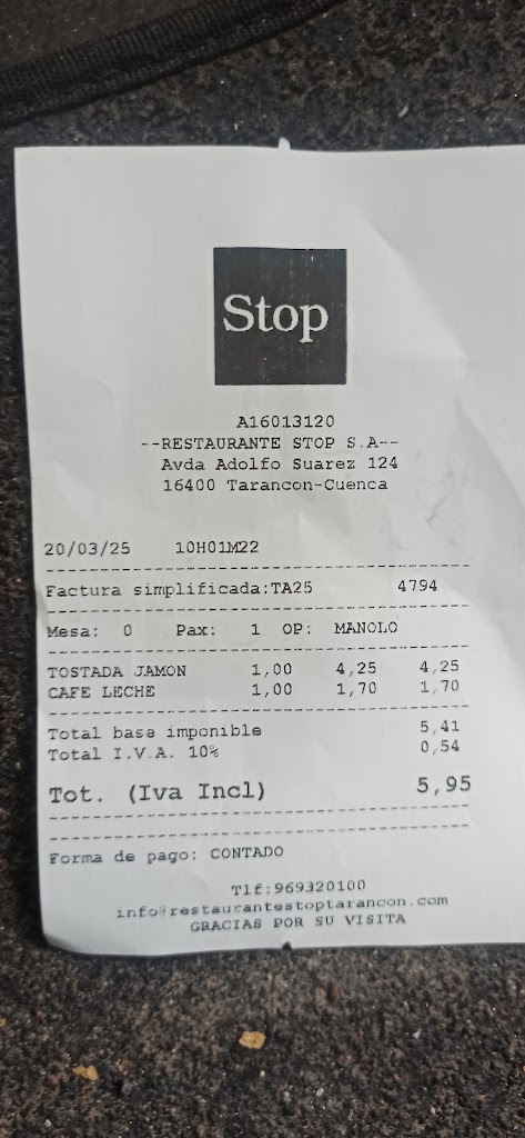 Restaurante Stop Tarancon — Mas recientes