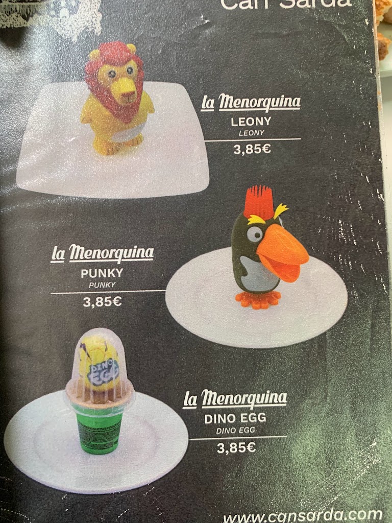 Restaurante Can Sarda — Carta