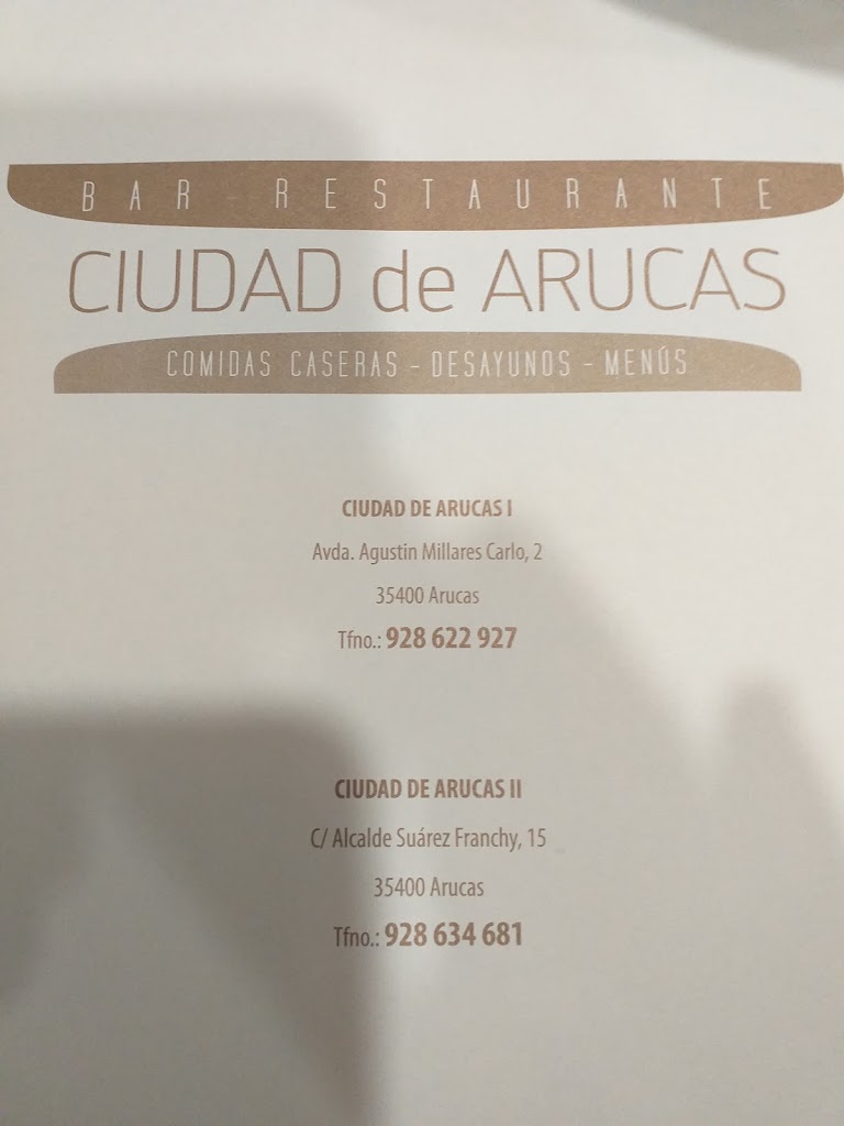Cafe Catedral Arucas — Carta
