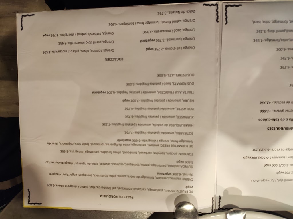 Restaurante Garbi Bistrot — Carta