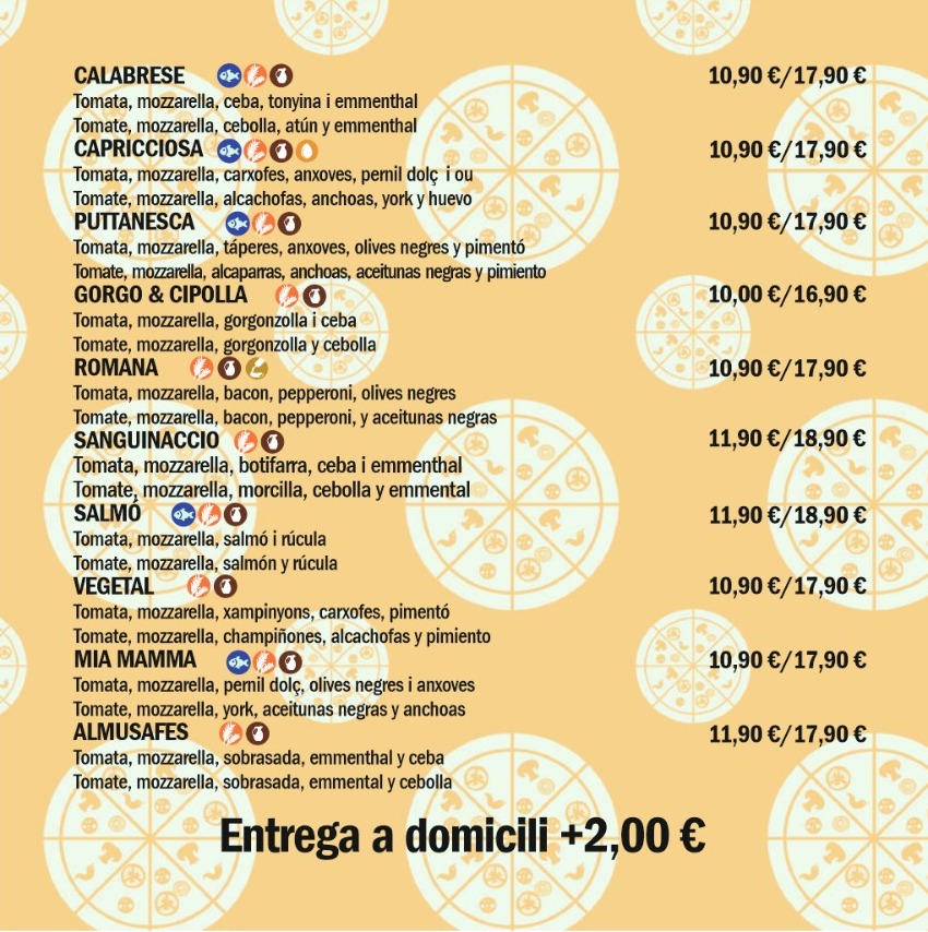 Bella Ciao Pizza — Carta