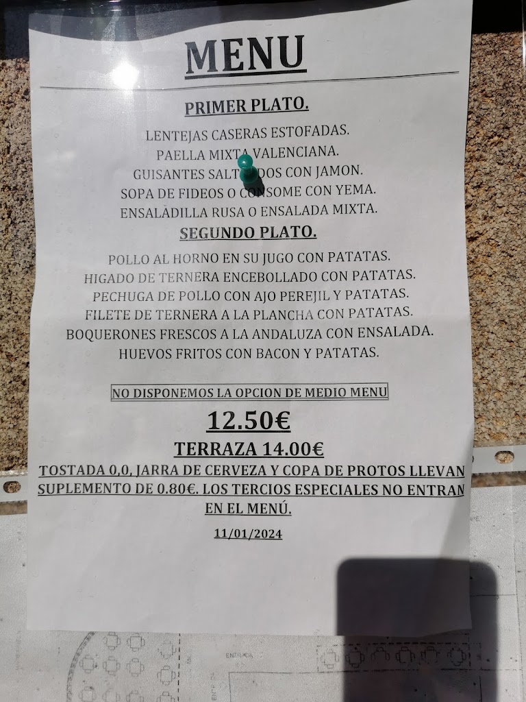 Bar La Flecha — Carta