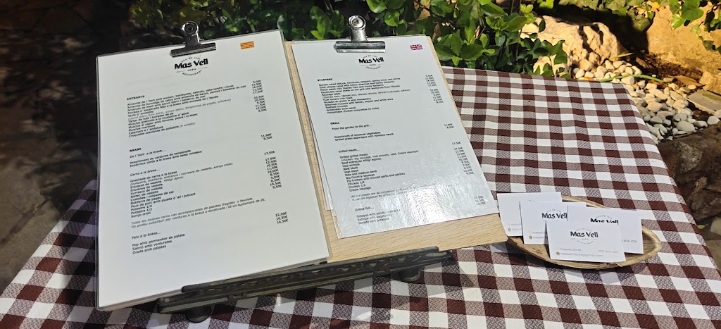Restaurant Mas Vell — Carta