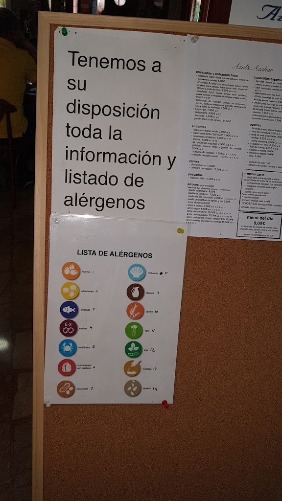RESTAURANTE AZUL S.L. — Carta