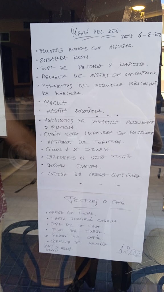 Restaurante Bar El Pote — Carta