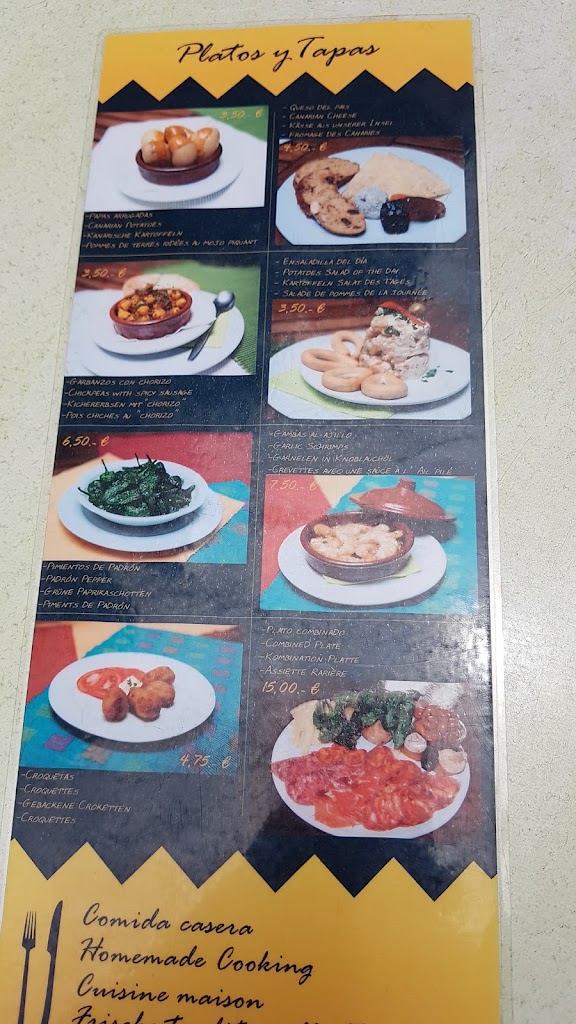 Cafe Bodega La Dolorosa — Carta