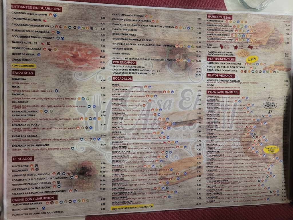 Restaurante Bar Casa El Abuelo — Carta