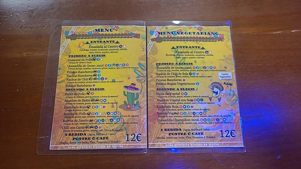 Azteca Restaurante Mexicano — Carta