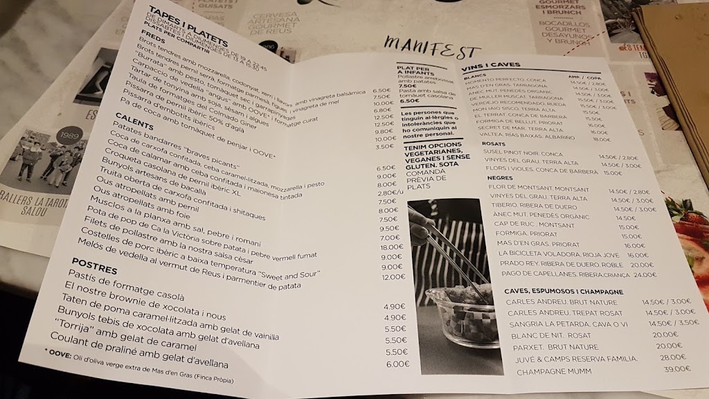 El Cafe de Reus — Carta