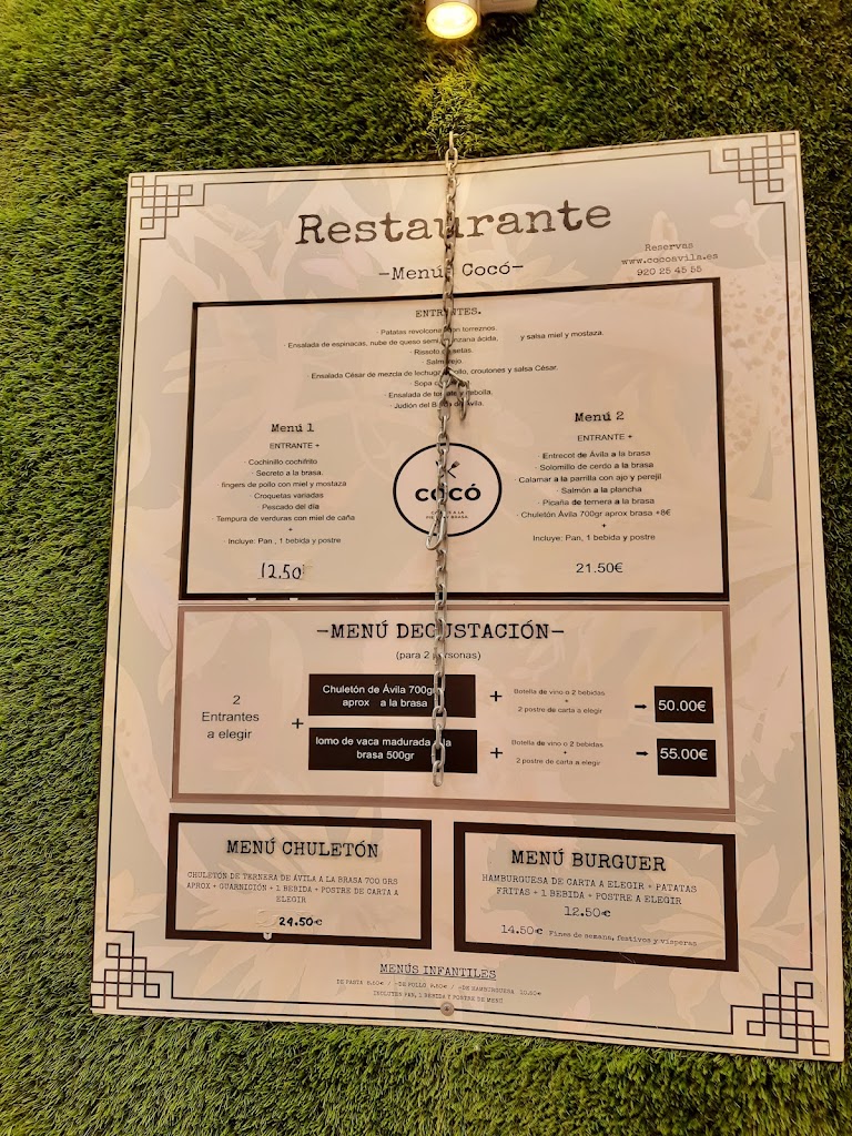 Restaurante Coco — Carta