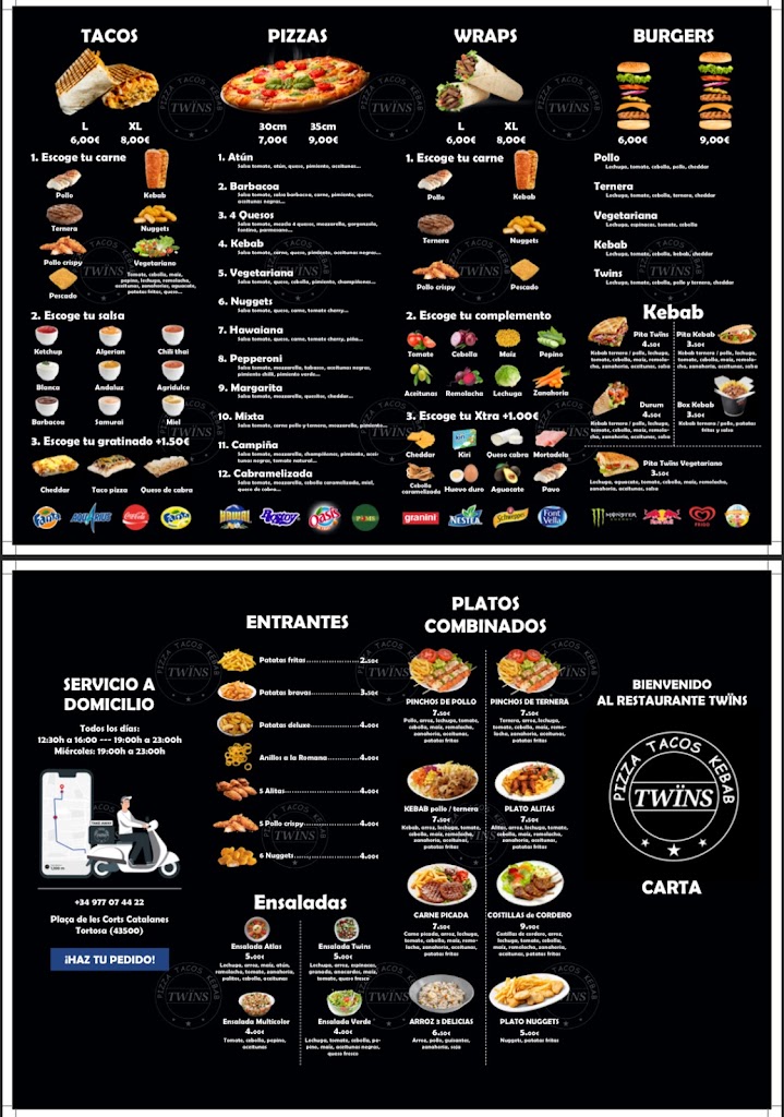 Restaurant TWINS — Carta