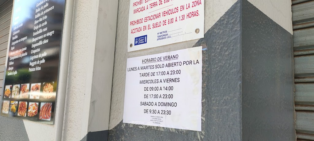 Bar restaurante Valenzuela — Carta